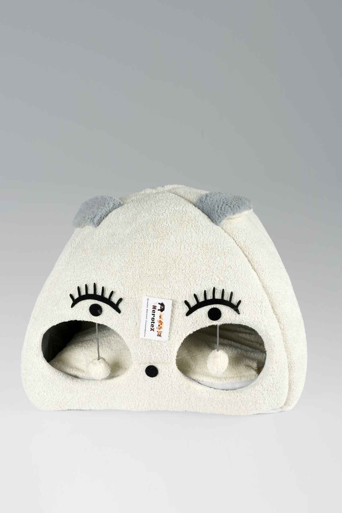 Beyaz Kedi Kafalı Büyük Kedi Evi Yuvası