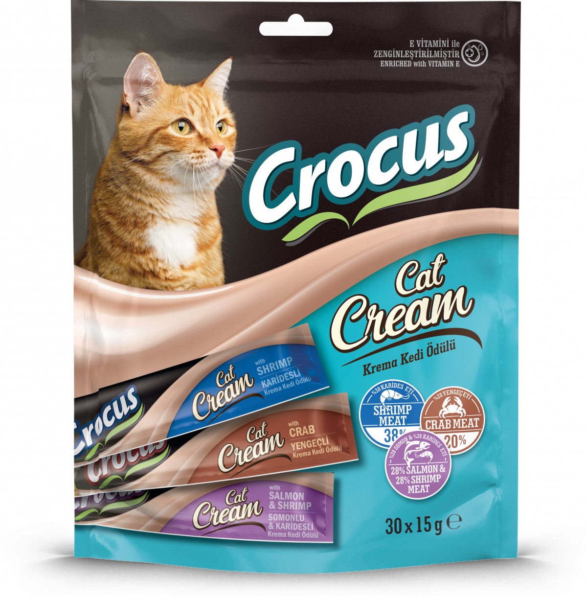 Crocus Çoklu Somon Karides & Karides & Yengeç Kedi Ödülü 30x15gr