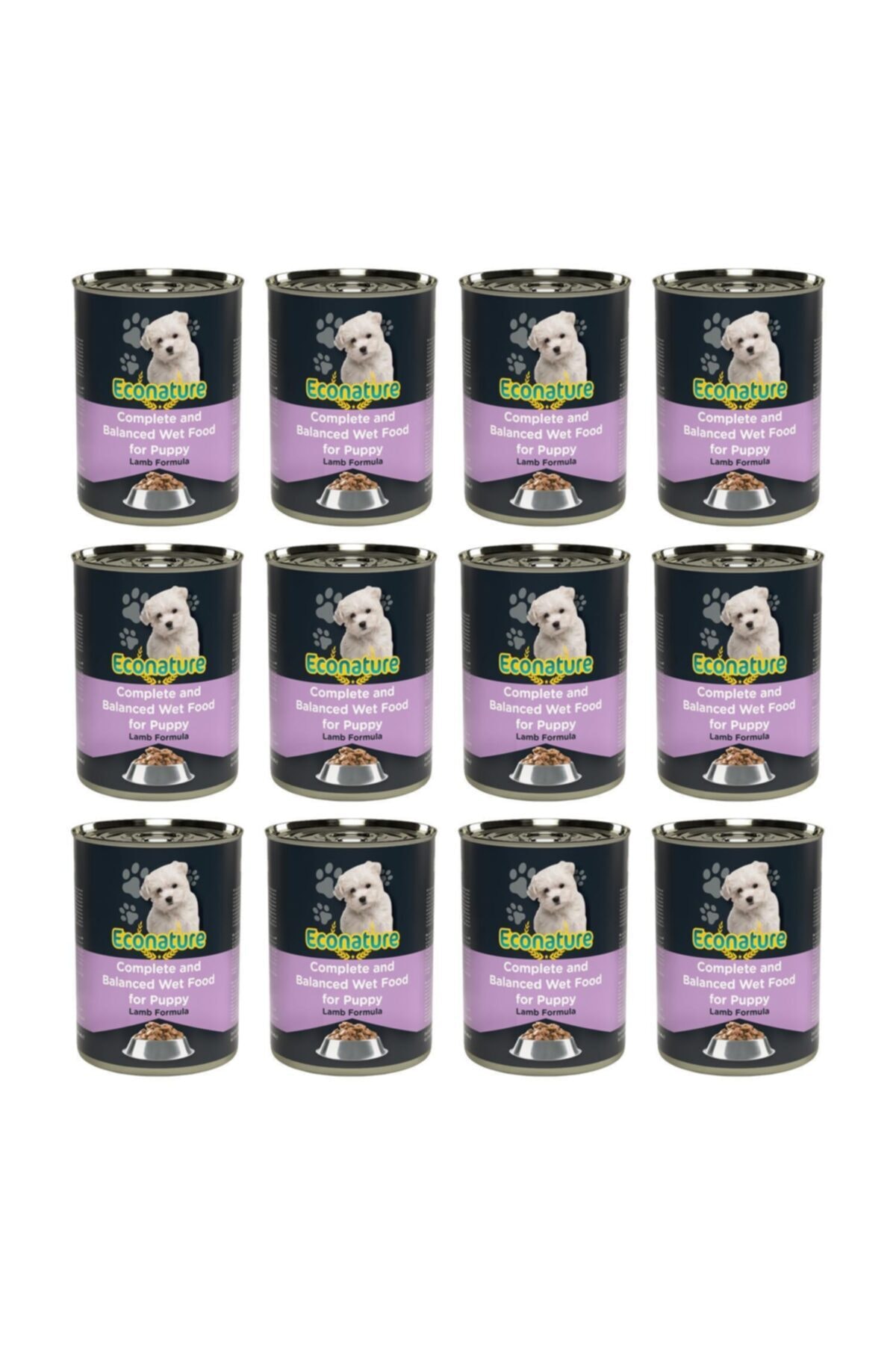 ECONATURE KUZU ETLİ YAVRU KÖPEK KONSERVE MAMASI 400GR x 12 ADET