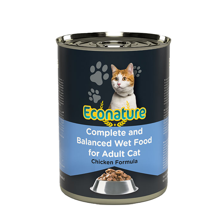 ECONATURE YET.TAV.KEDI 400GR TAVUK ETLI SOSLU KONSERVE