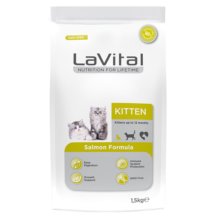 LaVital Kitten Bağışıklık Sistemi Güçlendirici Somonlu Yavru Kedi Maması 1,5kg