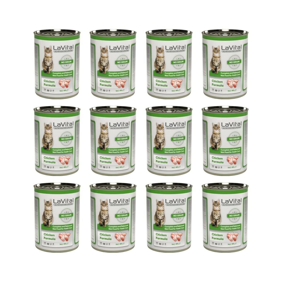 Lavital Yetişkin Tavuklu Kedi Maması 400 Gr X 12 Adet