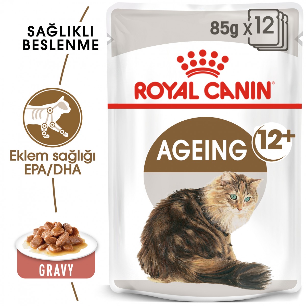 Royal Canin Ageing 12+ Gravy Pouch Yaşlı Kedi Yaş Maması 85 Gr