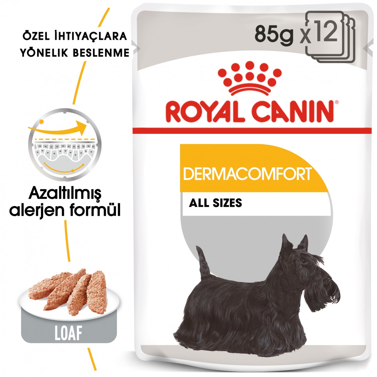 Royal Canin CCN Dermacomfort Loaf Pouch Köpek Konserve Yaş Mama 85 Gr
