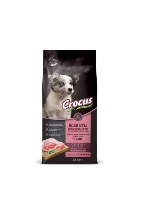 Crocus Kuzu Etli Pirinçli Yavru Köpek Maması 15 Kg