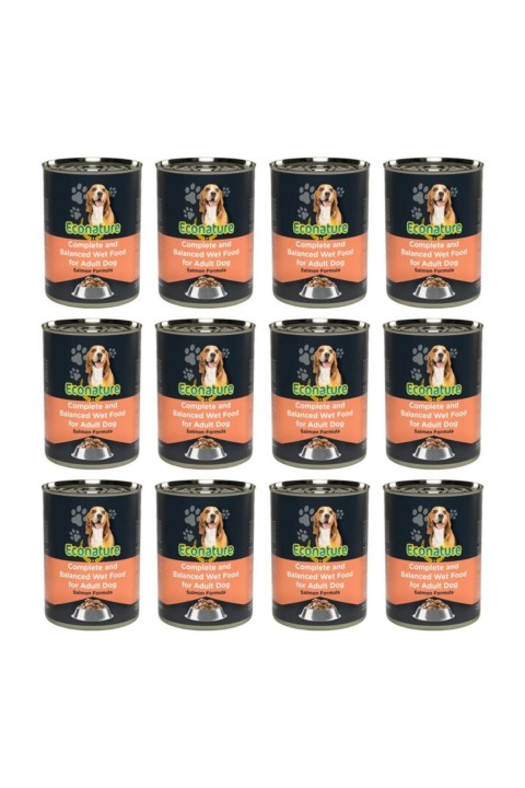 ECONATURE YET. SOMONLU KÖPEK KONSERVE MAMASI 400GR x 12 ADET