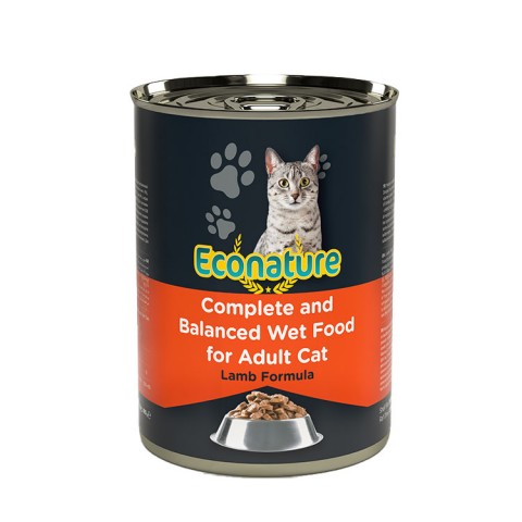 ECONATURE YET.KUZU KEDI 400GR KUZU ETLI SOSLU KONSERVE