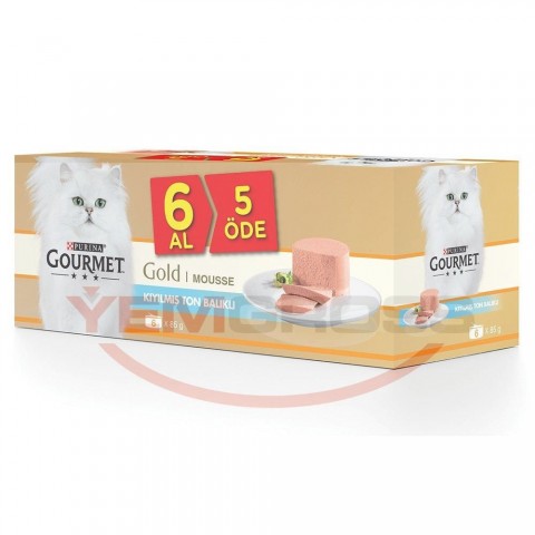 Gourmet Gold Multıpack Kıyılmış Ton Balıklı Konserve Kedi Maması (5+1)-85Gr