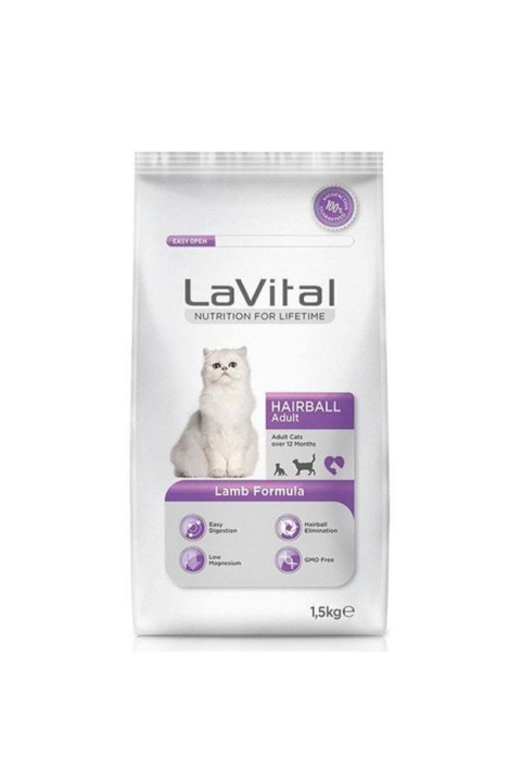 Lavital Hairball Kuzu Etli  Kedi Maması - 1.5 Kg