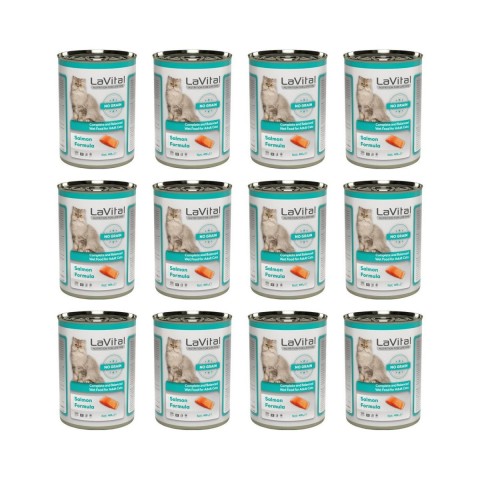 Lavital Yetişkin Somonlu Kedi Maması 400 Gr X 12 Adet