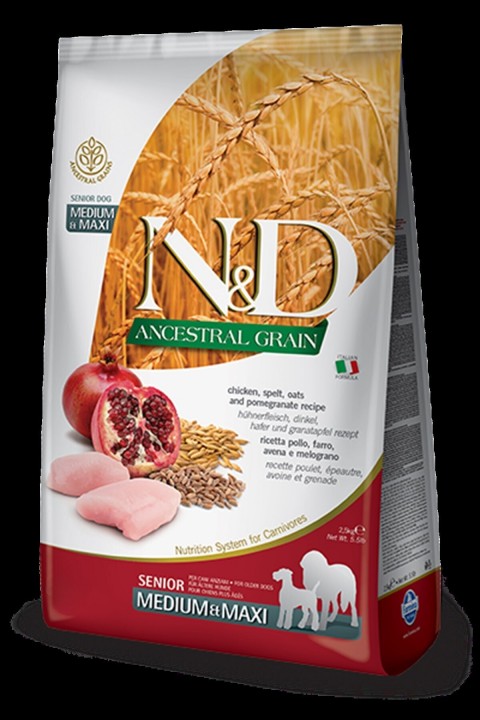 Nd Az Tahıllı Senior Tavuk & Nar Adult Med&Maxi Köpek Maması - 2.5 Kg