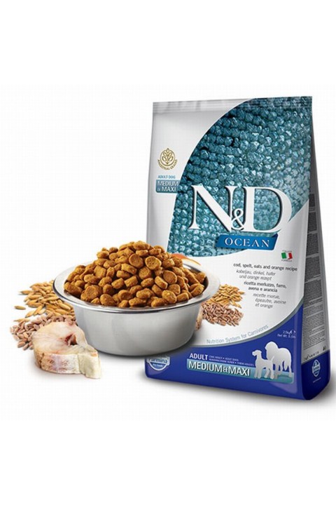 Nd Ocean M.Balığı Adult Med&Maxi Az Tahıllı Köpek Maması - 12 Kg