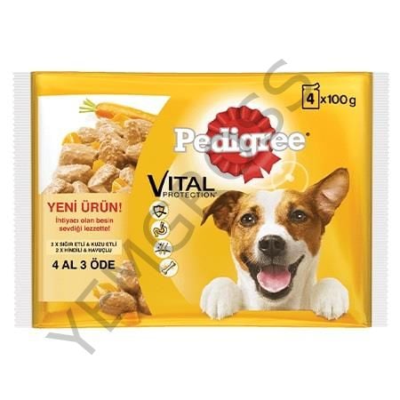 Pedigree Yetişkin Pouch Köpek Maması 100Gr- 4 Adet
