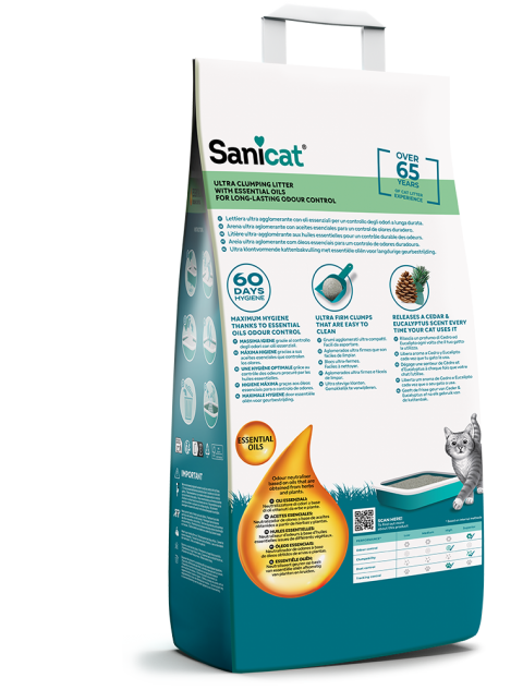 Sanicat Essential Oils Sedir Ve Okaliptus Kokulu Kedi Kumu 10 Kg