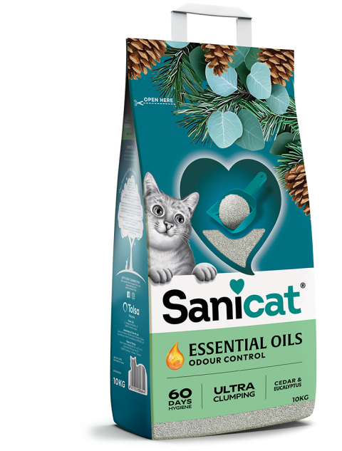 Sanicat Essential Oils Sedir Ve Okaliptus Kokulu Kedi Kumu 10 Kg