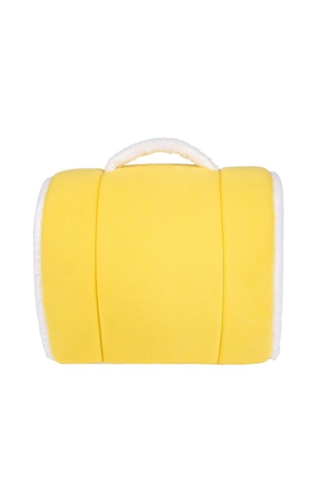 Taşınabilir Kedi Yatağı Yuvası Sarı Yıkanabilir 30x40x40 Cm
