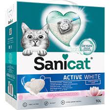 Sanicat Active White Lotus Çiçeği Kedi Kumu 10 L