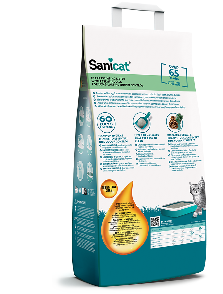 Sanicat Essential Oils Sedir Ve Okaliptus Kokulu Kedi Kumu 10 Kg
